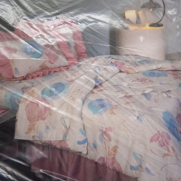 Full Flat Sheet | Vintage 80s Springmaid "Silk Poppies" Floral Percale - Picture 3 of 6